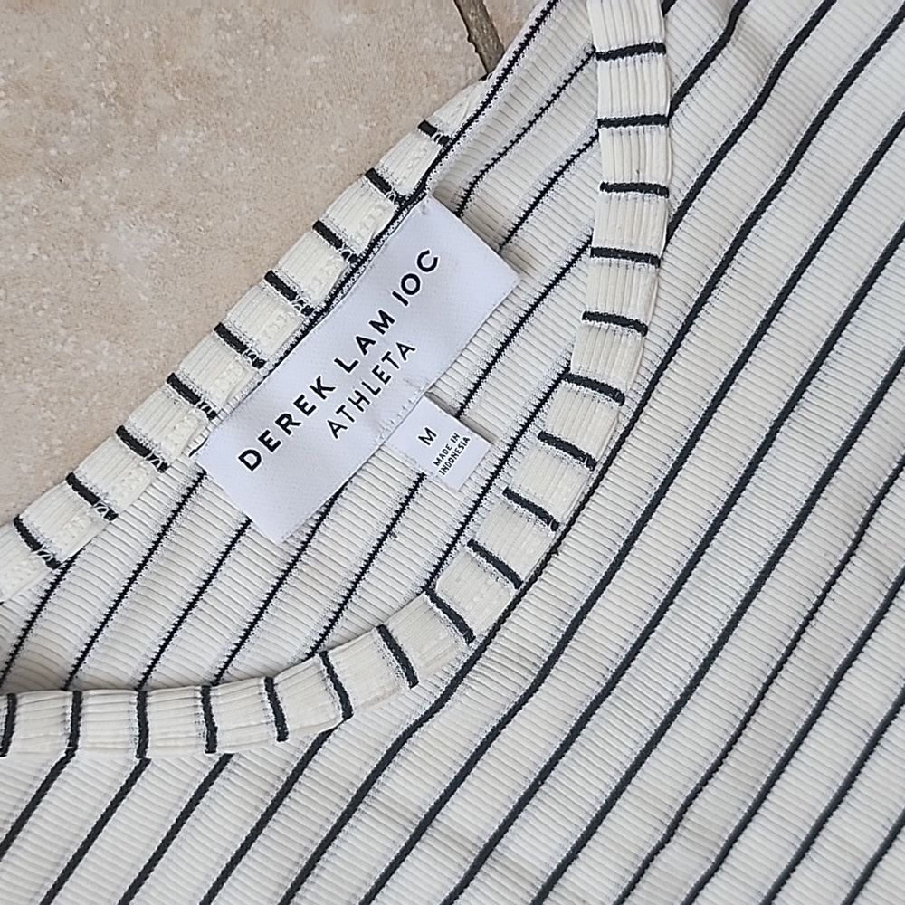 Derek Lam Black and Cream Striped Top - Picture 2 of 10